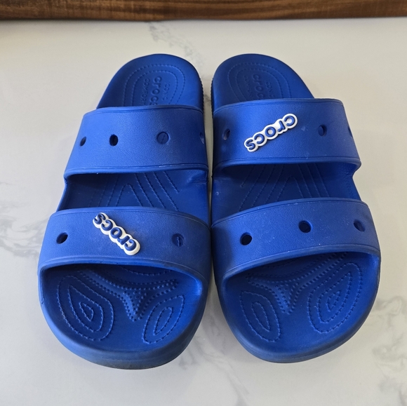 CROCS Other - CROCS Unisex Two-strap Slides w/ charms Mens 13